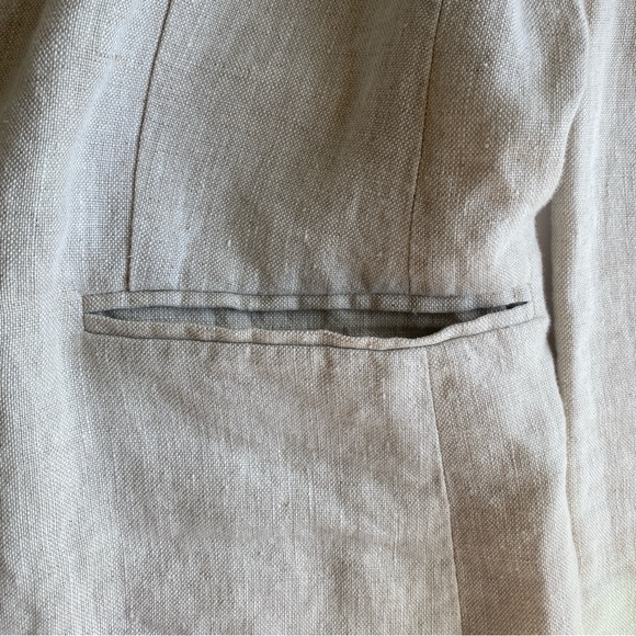 FAHERTY 100% Linen Blazer Jacket Conrad in Natural Flax Size Small (S) - Picture 14 of 15